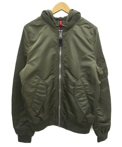 中古 古着通販 Alpha Industries アルファ インダストリーズ フード付ma 1ジャケット オリーブ サイズ S ブランド 古着通販 トレファク公式 Trefac Fashion