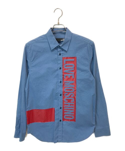 LOVE MOSCHINO（ラブモスキーノ）LOVE MOSCHINO (ラブモスキーノ) ロゴシャツ ブルー サイズ:Sの古着・服飾アイテム