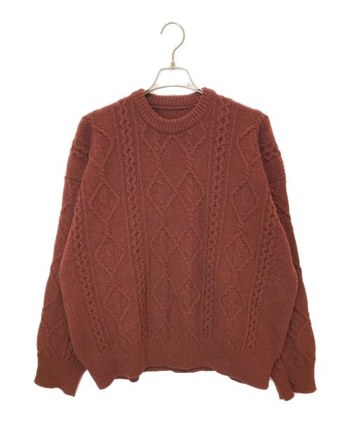 stein（シュタイン）stein (シュタイン) Oversized Cable Knit LS / オーバーサイズケーブルニット ボルドー サイズ:Sの古着・服飾アイテム