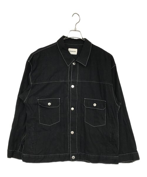 MONKEY TIME（モンキータイム）MONKEY TIME (モンキータイム) TWILL OVER SIZED TRUCKER JACKET ブラック サイズ:SIZE Mの古着・服飾アイテム