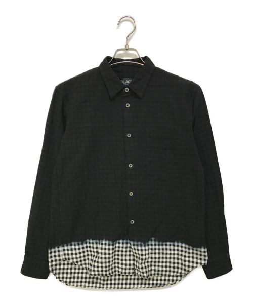 BLACK COMME des GARCONS（ブラック コムデギャルソン）BLACK COMME des GARCONS (ブラック コムデギャルソン) グラデーションチェックシャツ ホワイト×グリーン サイズ:Mの古着・服飾アイテム