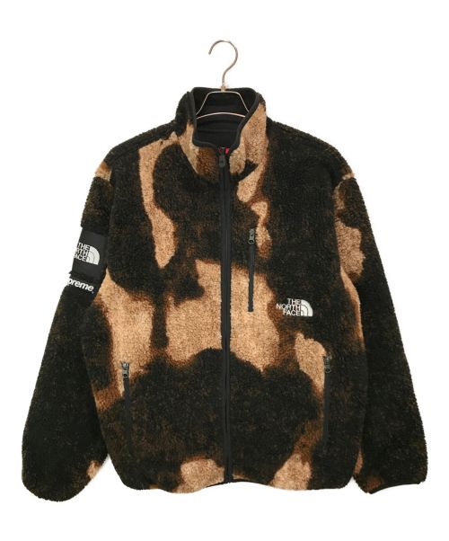 SUPREME（シュプリーム）SUPREME (シュプリーム) THE NORTH FACE (ザ ノース フェイス) Bleached Denim Print Fleece Jacket ブラック×ブラウン サイズ:Lの古着・服飾アイテム