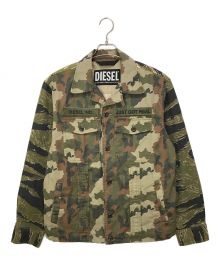 DIESEL（ディーゼル）の古着「ミックスカモミリタリージャケット」｜オリーブ