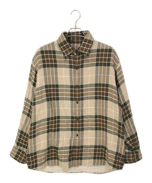 LAD MUSICIAN（ラッドミュージシャン）LAD MUSICIAN (ラッドミュージシャン) PUNK CHECK WIDE FIT SHIRT ベージュ サイズ:42の古着・服飾アイテム