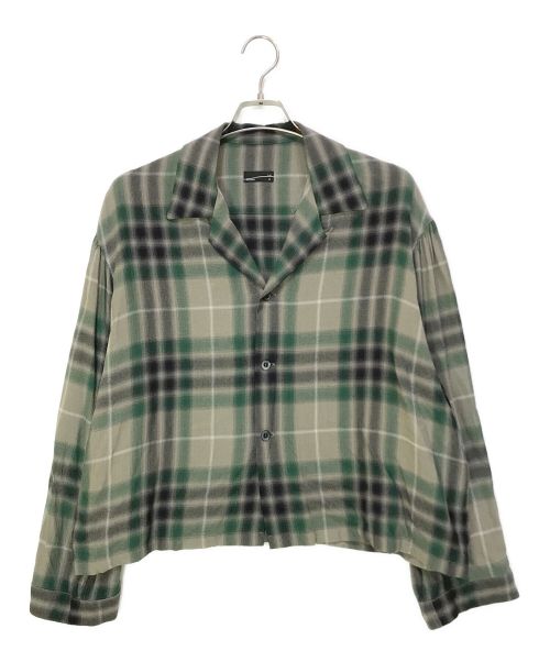 LAD MUSICIAN（ラッドミュージシャン）LAD MUSICIAN (ラッドミュージシャン) Open Collar Check Shirt グレー×ベージュ サイズ:42の古着・服飾アイテム