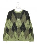 LAD MUSICIANラッドミュージシャン）の古着「ARGYLE MOHAIR KNIT CARDIGAN」｜グリーン