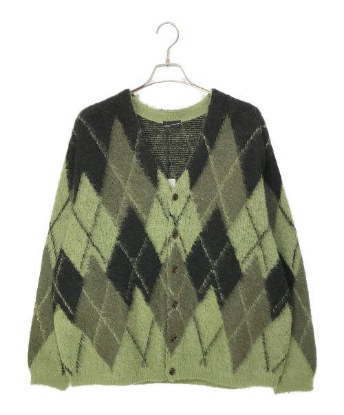 LAD MUSICIAN（ラッドミュージシャン）LAD MUSICIAN (ラッドミュージシャン) ARGYLE MOHAIR KNIT CARDIGAN グリーン サイズ:44の古着・服飾アイテム