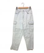 LAD MUSICIANラッドミュージシャン）の古着「12oz Denim Shoe Flare Cargo Pants」｜インディゴブリーチ