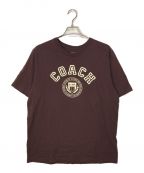 COACHコーチ）の古着「カレッジロゴ風Tシャツ」｜ブラウン