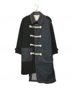 KHOKIコッキ）の古着「フォール デニム コート」｜インディゴ×ブラック