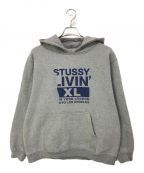 stussyステューシー）の古着「LIVINロゴパーカー」｜グレー