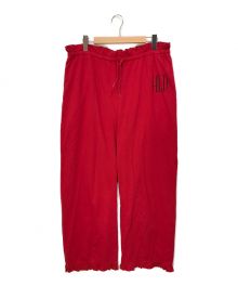 holiday（ホリデー）の古着「SUPER FINE DRY RUFFLE BAGGY PANTS」｜レッド