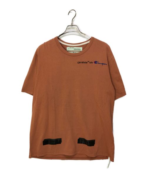 OFFWHITE（オフホワイト）OFFWHITE (オフホワイト) Champion (チャンピオン) プリントTシャツ ブラウン サイズ:XLの古着・服飾アイテム