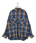 DAIWA PIER39ダイワ ピア39）の古着「TECH ELBOW PATCH WORK SHIRTS FLANNEL PLAIDS」｜ブルーチェック