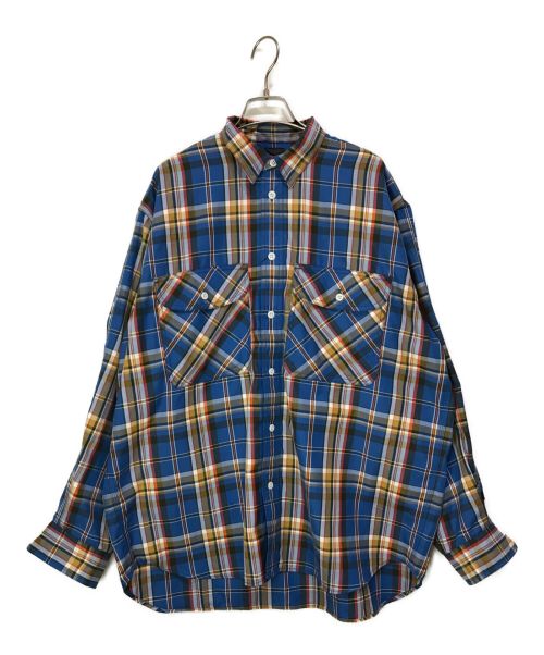 DAIWA PIER39（ダイワ ピア39）DAIWA PIER39 (ダイワ ピア39) TECH ELBOW PATCH WORK SHIRTS FLANNEL PLAIDS ブルーチェック サイズ:Mの古着・服飾アイテム