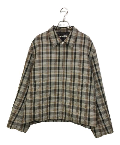 AURALEE（オーラリー）AURALEE (オーラリー) DOUBLE FACE CHECK ZIP BLOUSON BROWN CHECK サイズ:5の古着・服飾アイテム