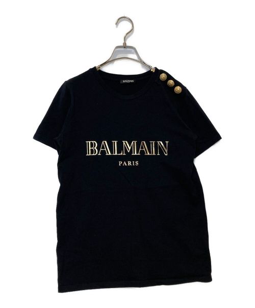 BALMAIN（バルマン）BALMAIN (バルマン) 金釦デザインロゴカットソー ブラック サイズ:34の古着・服飾アイテム