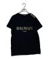 BALMAIN（バルマン）の古着「金釦デザインロゴカットソー」｜ブラック