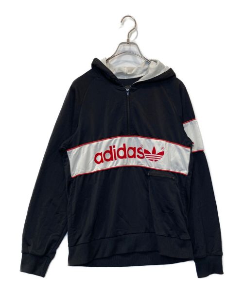 adidas（アディダス）adidas (アディダス) 【古着】ハーフジップスウェット ブラック サイズ:Lの古着・服飾アイテム