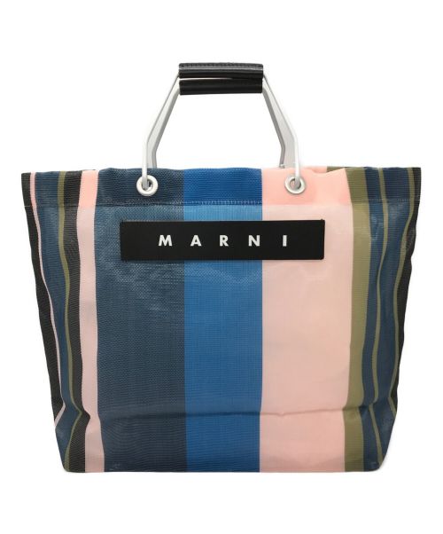 MARNI（マルニ）MARNI (マルニ) MARNI MARKET STRIPE BAG ブルー×ピンク サイズ:-の古着・服飾アイテム