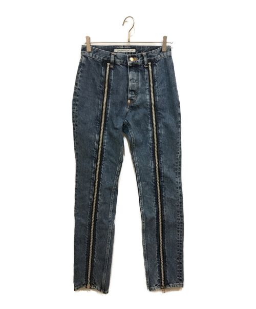 JOHN LAWRENCE SULLIVAN（ジョン ローレンス サリバン）JOHN LAWRENCE SULLIVAN (ジョンローレンスサリバン) Washed Denim Zipped Pants インディゴ サイズ:Mの古着・服飾アイテム