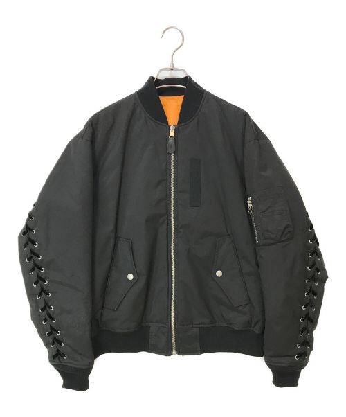 G.V.G.V（ジーヴィージーヴィー）G.V.G.V (ジーヴィージーヴィー) LACE UP MA-1 BLOUSON ブラック サイズ:36の古着・服飾アイテム