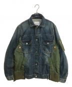 sacaiサカイ）の古着「Denim x MA-1 Jacket」｜インディゴ×グリーン