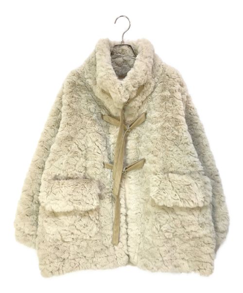 LA POMME PETIT（ラ ポミ プチ）LA POMME PETIT (ラ ポミ プチ) FAUX FUR PLUSH SHORT COAT アイボリー サイズ:Sの古着・服飾アイテム