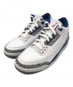 NIKEナイキ）の古着「AIR JORDAN 3 RETRO」｜ホワイト×ブルー