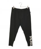 1PIU1UGUALE3 RELAXウノピゥウノウグァーレトレ リラックス）の古着「TECH HEM LOGO LONG PANTS」｜ブラック