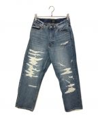 X-LARGEエクストララージ）の古着「CRASH DENIM PANTS」｜インディゴ