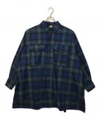 jiedaジエダ）の古着「TERTAN CHECK PARACHUTE SHIRT」｜ブルー