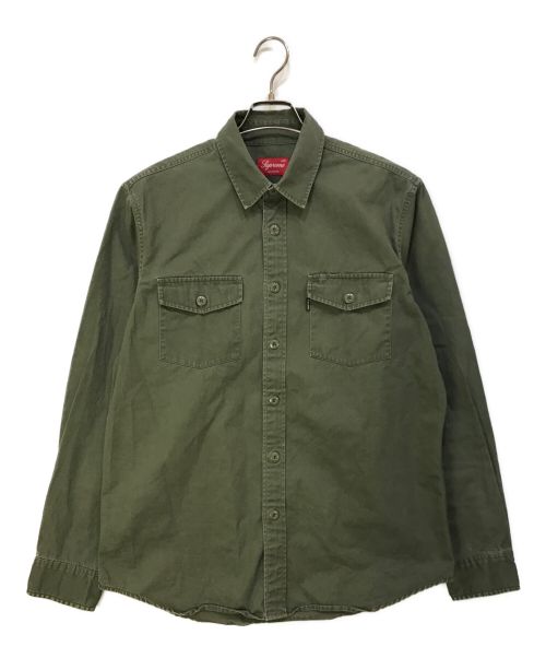 SUPREME（シュプリーム）SUPREME (シュプリーム) ワークシャツ カーキ サイズ:Lの古着・服飾アイテム