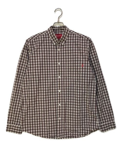 SUPREME（シュプリーム）SUPREME (シュプリーム) タータンチェックボタンダウンシャツ ネイビー×レッド サイズ:Lの古着・服飾アイテム