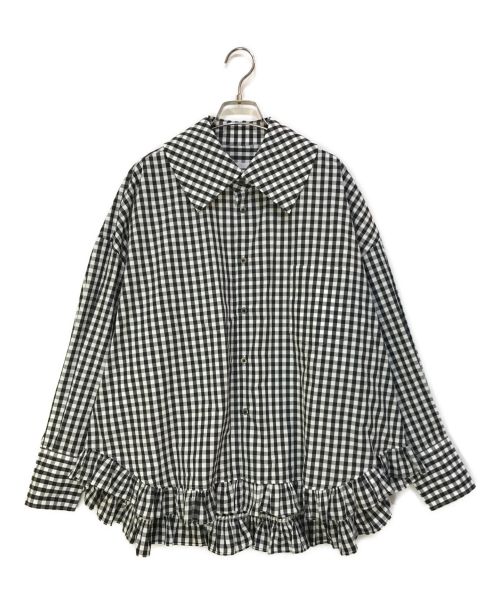 COMME des GARCONS GIRL（コムデギャルソンガール）COMME des GARCONS GIRL (コムデギャルソンガール) 長袖ギンガムチェックシャツ ホワイト×ブラック サイズ:XSの古着・服飾アイテム