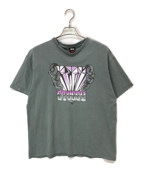 stussy（ステューシー）stussy (ステューシー) プリントTシャツ グレー サイズ:XLの古着・服飾アイテム