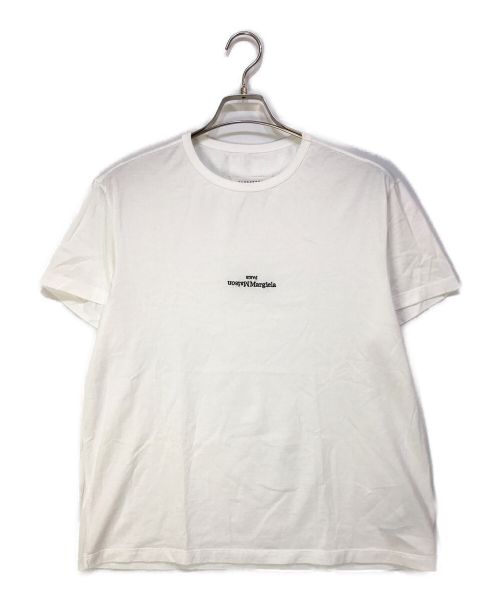 Maison Margiela（メゾンマルジェラ）Maison Margiela (メゾンマルジェラ) 反転ロゴ刺繍Tシャツ ホワイト サイズ:50の古着・服飾アイテム