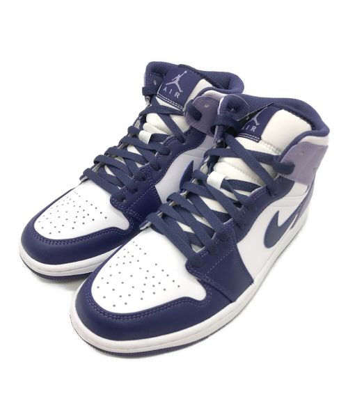 NIKE（ナイキ）NIKE (ナイキ) AIR JORDAN 1 MID ホワイト×パープル サイズ:255の古着・服飾アイテム