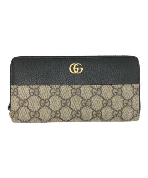 GUCCI（グッチ）GUCCI (グッチ) GGスプリーム ラウンドジップウォレット ブラック サイズ:-の古着・服飾アイテム