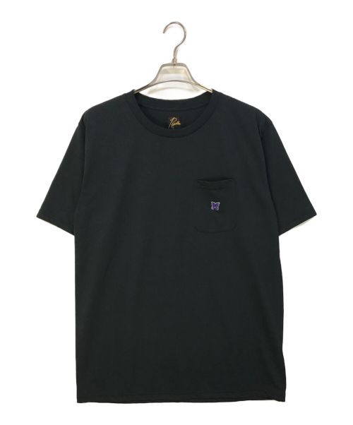 Needles（ニードルズ）Needles (ニードルズ) パピヨン刺繍 ポケットTシャツ ブラック サイズ:XLの古着・服飾アイテム