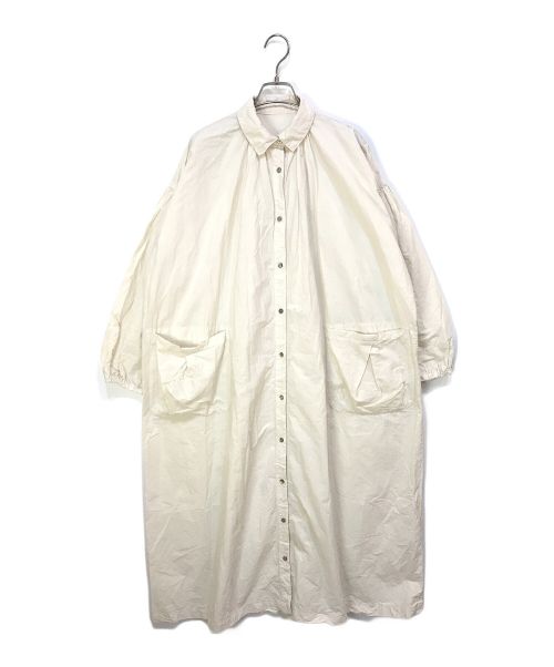 nest Robe（ネストローブ）nest Robe (ネストローブ) コットンラミー ミトンポケットロングワンピース ホワイト サイズ:Fの古着・服飾アイテム