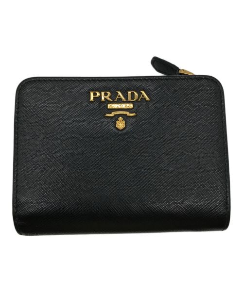 PRADA（プラダ）PRADA (プラダ) サフィアーノ 2つ折り財布 ブラック サイズ:-の古着・服飾アイテム