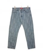 SUPREMEシュプリーム）の古着「logo stripe jacquard denim」｜インディゴ