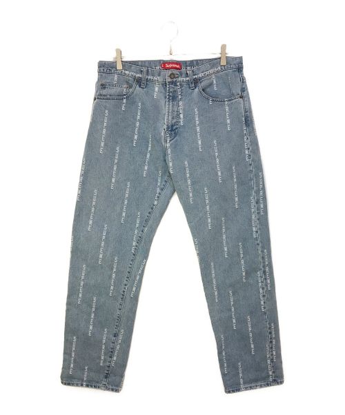 SUPREME（シュプリーム）SUPREME (シュプリーム) logo stripe jacquard denim インディゴ サイズ:34の古着・服飾アイテム