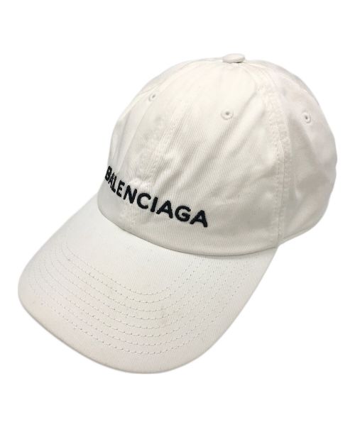 BALENCIAGA（バレンシアガ）BALENCIAGA (バレンシアガ) ロゴ刺繍ベースボールキャップ ホワイト サイズ:L58の古着・服飾アイテム