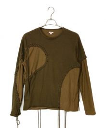 masu（エムエーエスユー）の古着「WAVING BRAID LONG SLEEVE T-SHIRTS」｜ブラウン