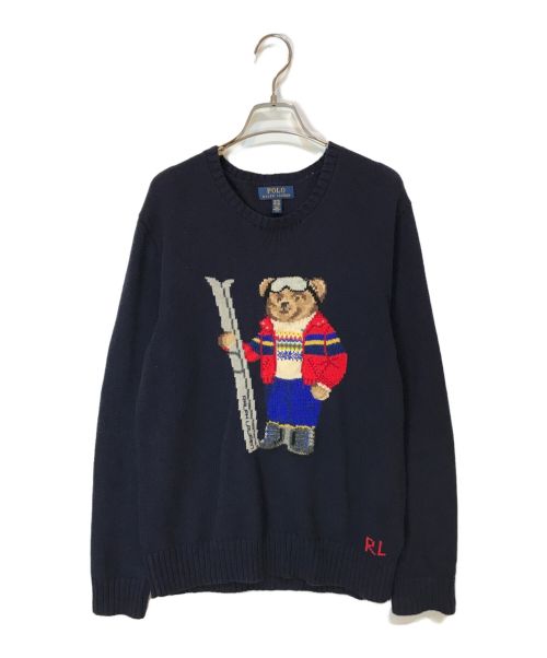 POLO RALPH LAUREN（ポロ・ラルフローレン）POLO RALPH LAUREN (ポロ・ラルフローレン) スキー ベア コットンブレンド セーター ネイビー サイズ:XLの古着・服飾アイテム