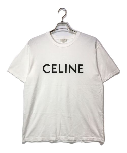 CELINE（セリーヌ）CELINE (セリーヌ) スクリーンプリント入り ルーズTシャツ ホワイト サイズ:Sの古着・服飾アイテム