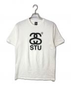 stussyステューシー）の古着「STU ロゴプリントTシャツ」｜ホワイト