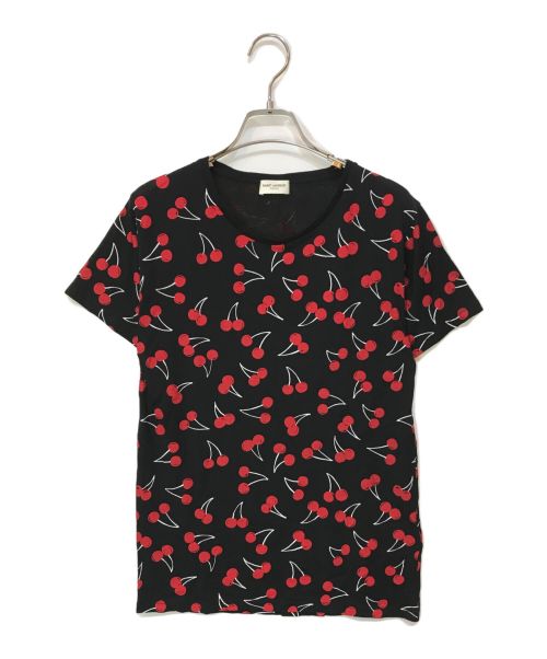 Saint Laurent Paris（サンローランパリ）Saint Laurent Paris (サンローランパリ) チェリーTシャツ ブラック サイズ:Sの古着・服飾アイテム